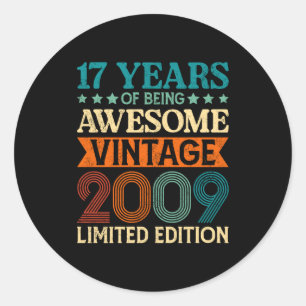 Adesivo 17º Aniversário 17 Anos Sendo Incrível Vintage 17