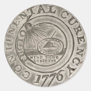 Adesivo 1776 Moeda Continental Revolução Americana