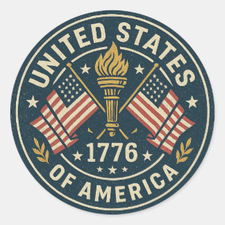 Adesivo 1776 Tocha de Liberdade — Fecho de Americana de Vi