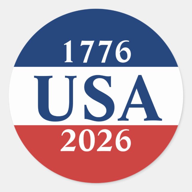 Adesivo 1776 USA 2026 Red White and Blue Patriotic (Frente)