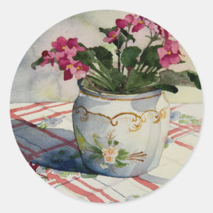 Adesivo 1790 violetas africanas no pote azul