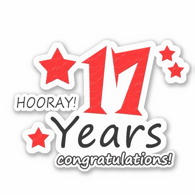 Adesivo 17.º aniversário do casamento - 17 anos Aniversári (Frente)
