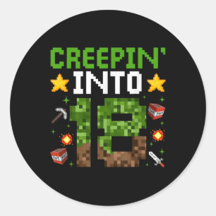 Adesivo 18º Aniversário Gamer Pixel Creepin" Em 18 Vídeo G