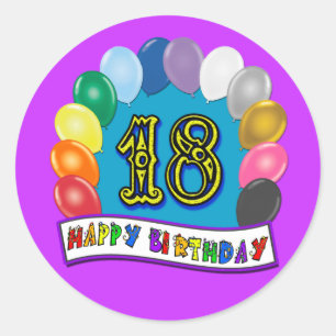 Adesivo 18º aniversário Ofertas com Design de Balões Assor