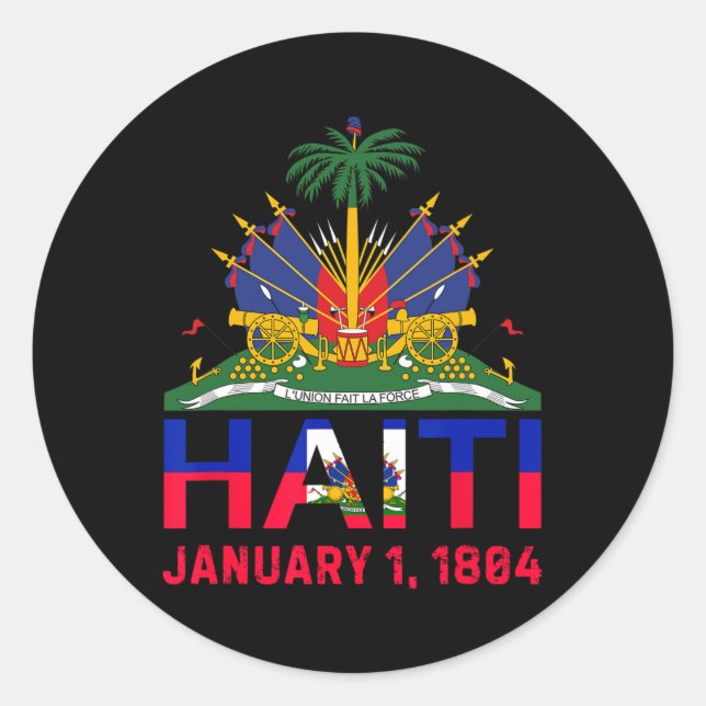 Adesivo 1804 Ilha Do Haiti Cute Haiti Data Da Independênci (Frente)