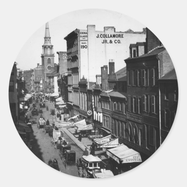 Adesivo 1859: Tráfego e compras na Rua Washington (Frente)