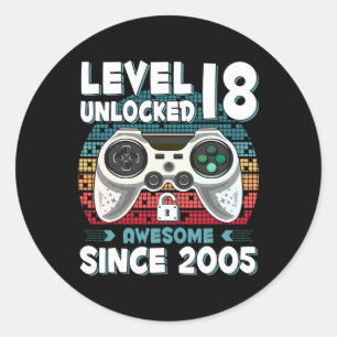 Adesivo 18 anos Bday Son Boy Gamer 18 anos