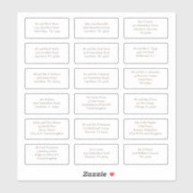 18 Casamento Individual Nome de Convidado Endereço