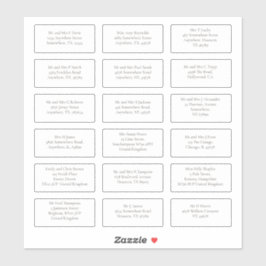 Adesivo 18 Casamento Individual Nome de Convidado Endereço