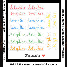 Adesivo 18 Custom Modern 8/9 Letters Name Word Bright