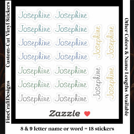 Adesivo 18 Custom Modern 8/9 Letters Name Word Neutral 