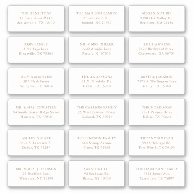 Adesivo 18 Endereço do Destinatário do Convidado para Casa (Frente)