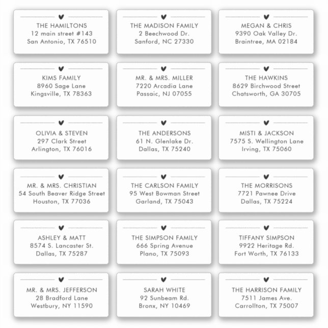 Adesivo 18 Endereço Individual do Beneficiário do Casament (Frente)