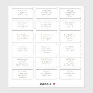 Adesivo 18 Nome de Convidado Individual Endereça Brown Mo