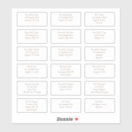 Adesivo 18 Nome de Convidado Individual Endereça Castanho