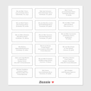 Adesivo 18 Nome do Convidado de Casamento Individual Ender