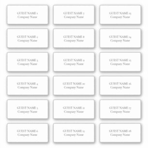 Adesivo 18 Nome do Convidado Individual e Empresa
