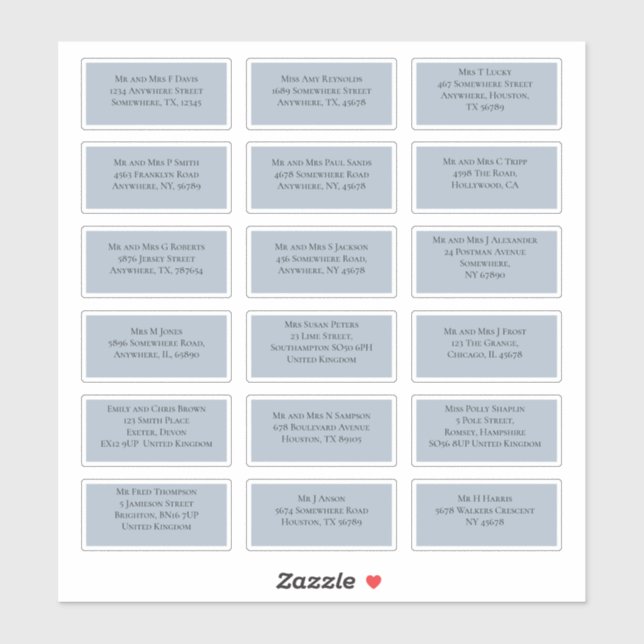 Adesivo 18 Nome do Destinatário Individual Endereço Azul (Folha)