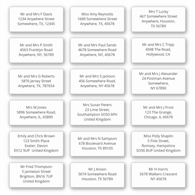 Adesivo 18 Nome do Destinatário Individual Endereço Enviar (Frente)