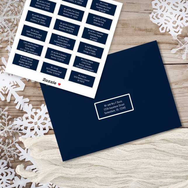 Adesivo 18 Nome do Destinatário Individual Marinho de Ende (Handy Sheets of 18 recipients names and addresses. Easy to personalise.)