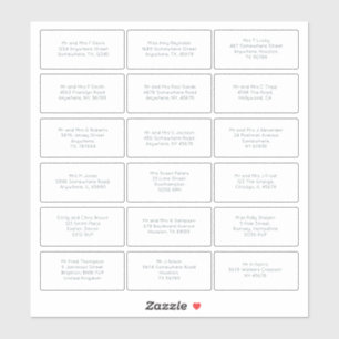 Adesivo 18 Nome Individual Endereço Convidado de Casament