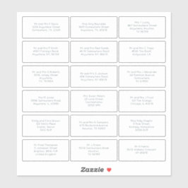 Adesivo 18 Nome Individual Endereço Convidado de Casamento