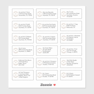 Adesivo 18 Nome individual Endereço Sans Serif Logotipo da