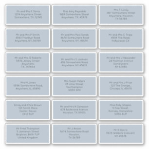 Adesivo 18 Nomes de Convidados de Casamento Individuais En