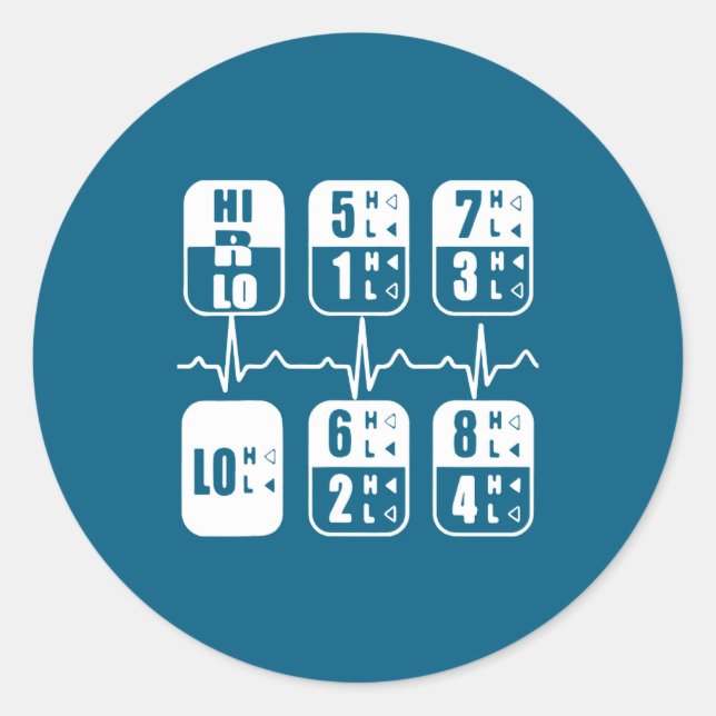 Adesivo 18 Speeds Shift Trucker Heartbeat Funny Truck  (Frente)