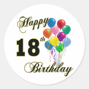 Adesivo 18os presentes de aniversário felizes