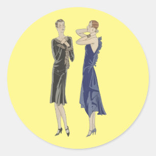 Adesivo 1920 Flapper Garota pinta vestido de moda