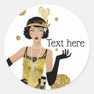 Adesivo 1920 flapper girl gatsby , Art Deco