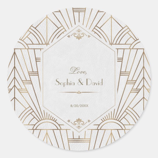 Adesivo 1920 Real Dourado Excelente Branco Gatsby (Frente)