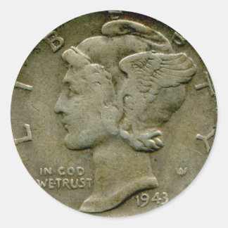 Adesivo 1943 Vinheta obversa do Mercúrio
