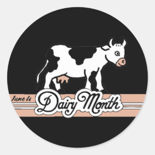 Adesivo 1950 vacas retros do mês da leiteria