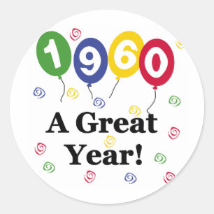 Adesivo 1960 Por Aniversário De Excelente Ano