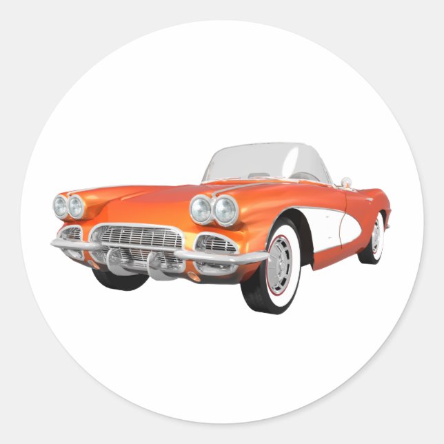 Adesivo 1961 Corvette C1: Término Laranja: (Frente)