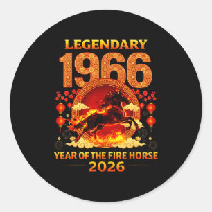 Adesivo 1966 Ano Do Cavalo De Fogo 60º Aniversário Chinês
