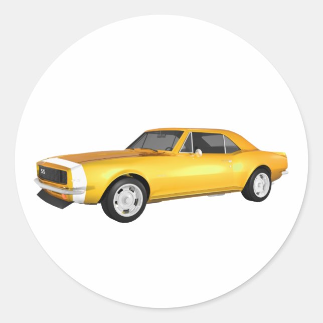 Adesivo 1967 Camaro SS: Finalidade Amarela: Modelo 3D: (Frente)