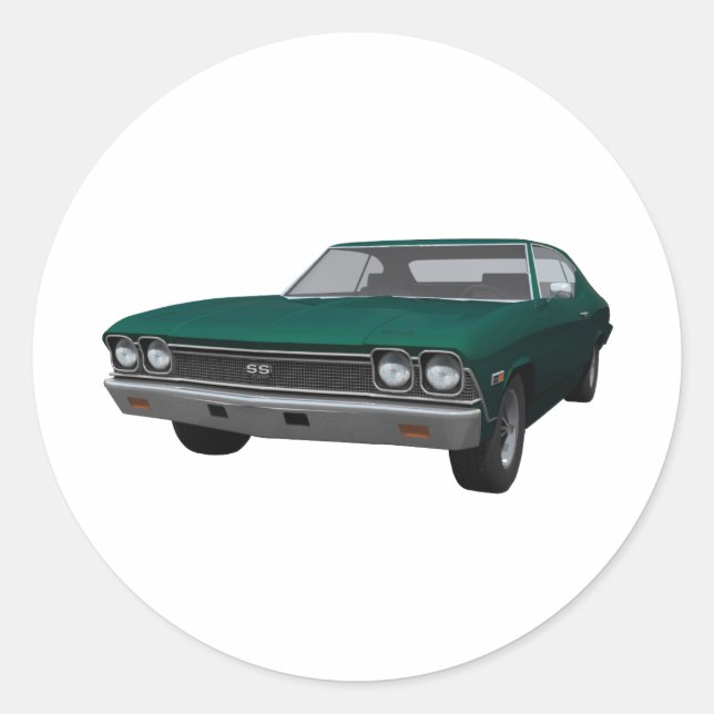 Adesivo 1968 Chevelle SS: Acabamento Verde (Frente)