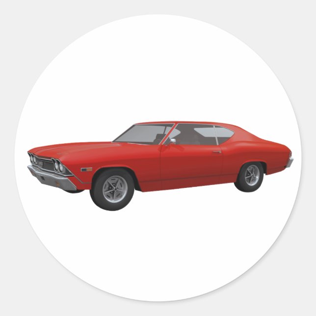 Adesivo 1968 Chevelle SS: Finalidade Vermelha (Frente)