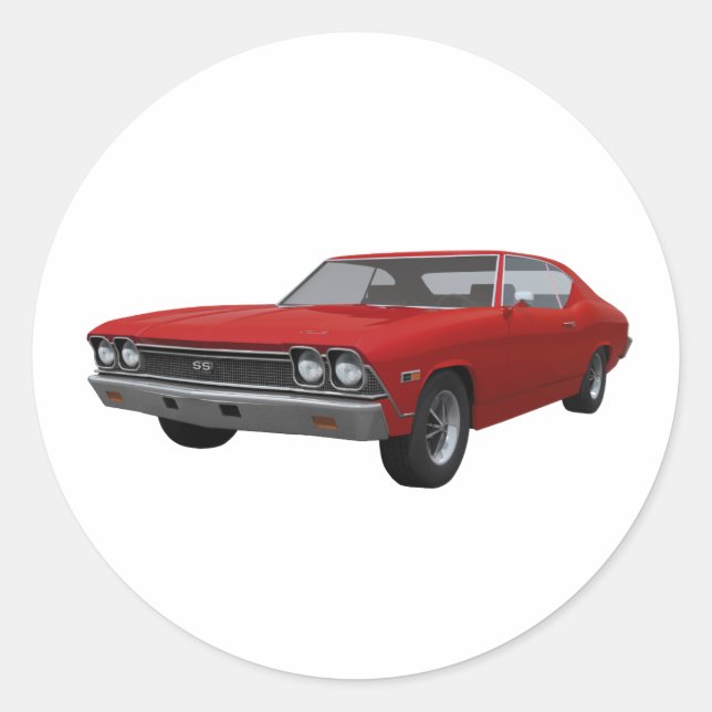Adesivo 1968 Chevelle SS: Finalidade Vermelha (Frente)