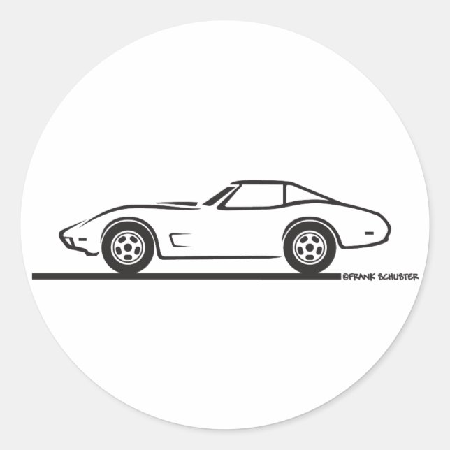 Adesivo 1974 1975 1976 1978 Duro Chevrolet Corvette Top T (Frente)