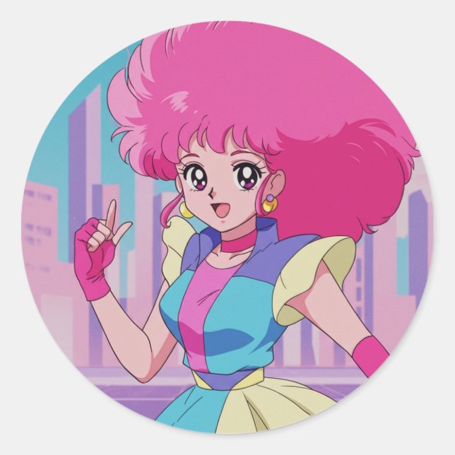 Adesivo 1980s anime-style characters (Frente)