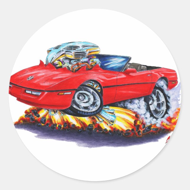 Adesivo 1984-93 Corvette Red Convertible (Frente)