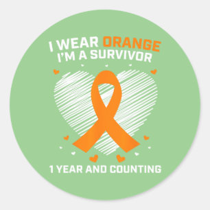 Adesivo 1 ano de Leucemia Livre de Cancer Sobrevivência Of