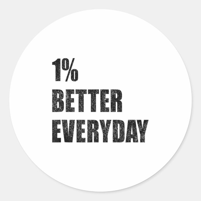 Adesivo 1% Better Every Day Motivation Quote Insrational S (Frente)