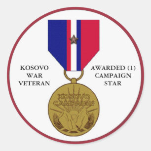 ADESIVO 1 CAMPANHA STAR KOSOVO WAR VETERAN
