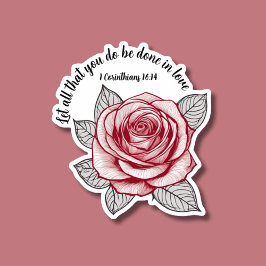 Adesivo 1 Corintianos 16:14 Bíblia Verso à prova d'água