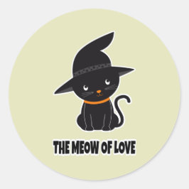 Adesivo 1.Gato preto bonito e bonito miado de amor